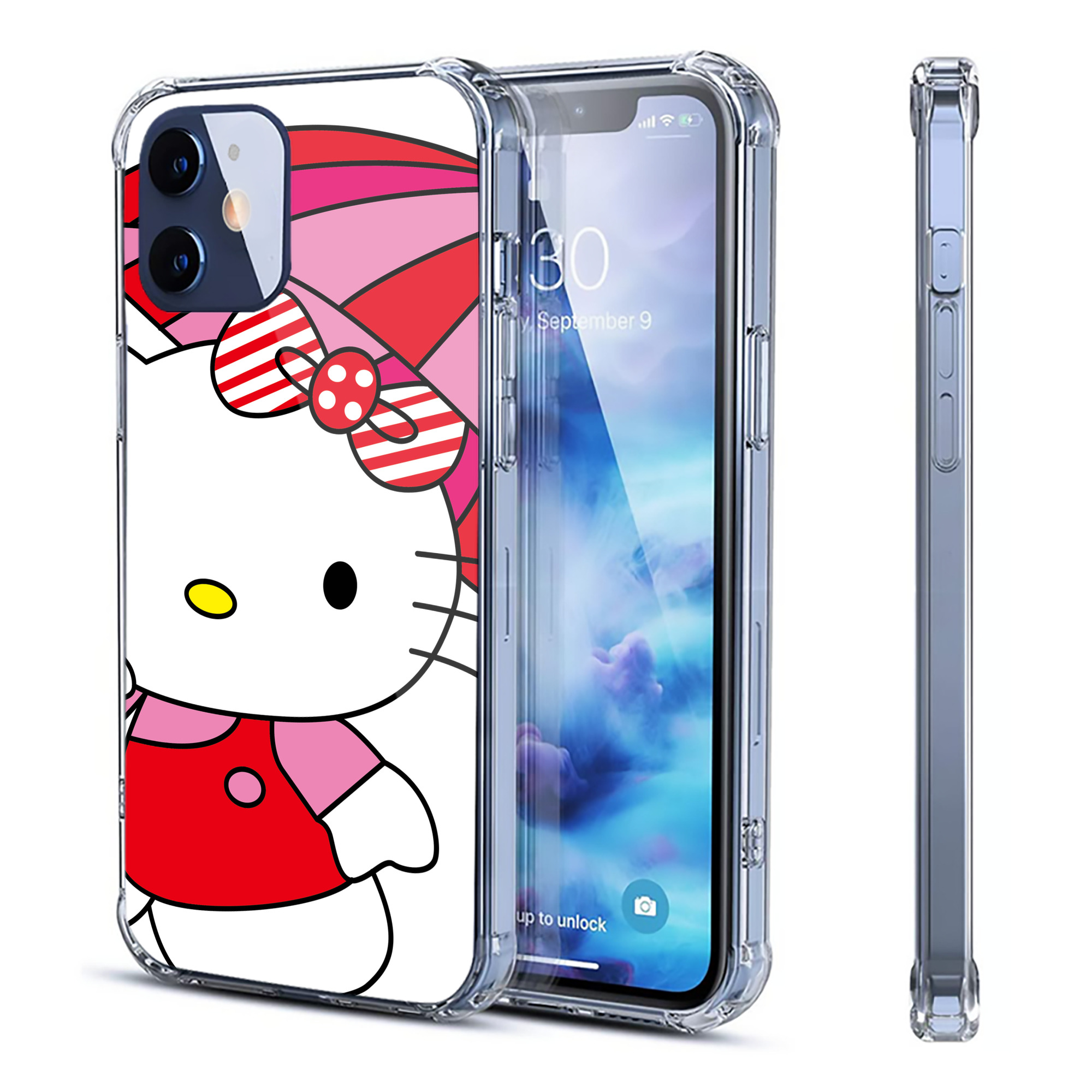 （画像用） Hello Kitty ハローキティ 【iPhone 12シリーズ対応】透明スマホケース（クリアソフトケース）